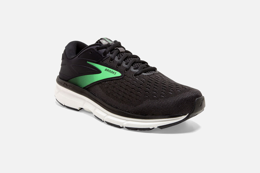 Brooks Running Shoes - Dyad 11 Road Womens - Black/Green - GER-395804